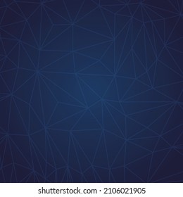 Abstract polygonal dark blue background with lines. Triangular shapes texture. Vector illustration.