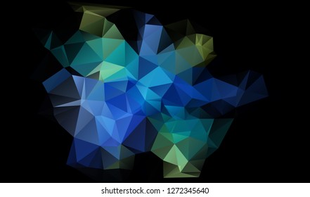 Abstract polygonal dark blue geometric background. Low poly.