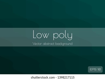 Abstract polygonal dark green low poly wave background. Geometric triangles in the form of wavy waves. Textured Vector Illustration