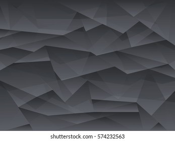 Abstract polygonal dark grey texture. Vector geometric background.