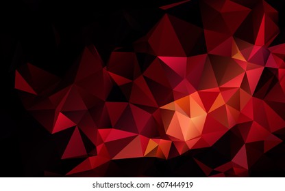 Abstract polygonal dark red geometric background. Low poly.