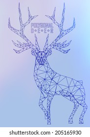 Abstract polygonal deer. Geometric hipster illustration. Polygonal antlers.