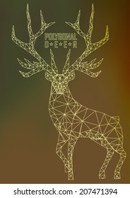 Abstract polygonal deer  Geometric hipster illustration  Polygonal antlers 
