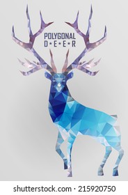 Abstract polygonal deer. Geometric hipster illustration. Polygonal antlers.