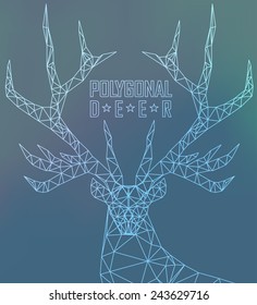 Abstract polygonal deer. Geometric hipster illustration. Polygonal antlers.