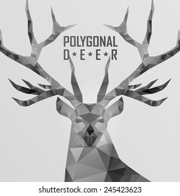 Abstract polygonal deer. Geometric hipster illustration. Polygonal antlers.