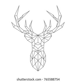 Abstract polygonal deer. Geometric hipster minimal style. Vector illustration.