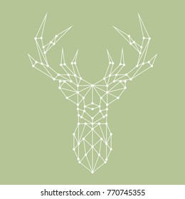 Abstract polygonal deer. Geometric hipster minimal style. Vector illustration.