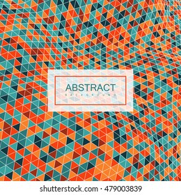 Abstract polygonal distorted background with colorful triangulation. Vector illustration. Applicable for cover, placard, brochure, flyer, banner design