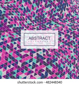 Abstract polygonal distorted background with colorful triangulation. Vector illustration. Applicable for cover, placard, brochure, flyer, banner design