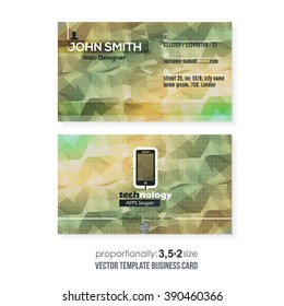 Abstract Polygonal Elements Vector Business Card Design