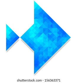 Abstract Polygonal Fish Isolated on White