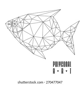 Abstract polygonal fish. low poly illustration. Creative poster