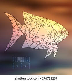 Abstract polygonal fish. low poly illustration. Creative poster