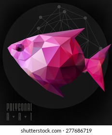 Abstract polygonal fish. low poly illustration. Creative poster