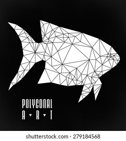 Abstract polygonal fish. low poly illustration. Creative poster