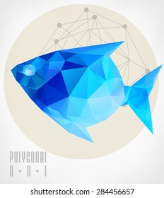 Abstract polygonal fish. low poly illustration. Creative poster