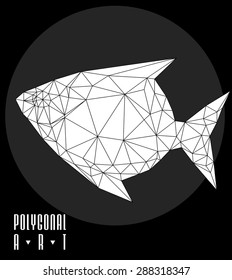 Abstract polygonal fish. low poly illustration. Creative poster