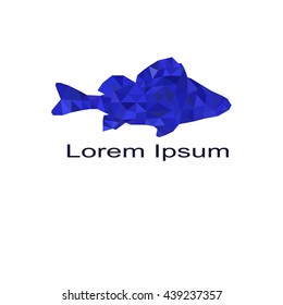 Abstract polygonal fish. low poly illustration. Creative poster