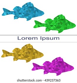 Abstract polygonal fish. low poly illustration. Creative poster