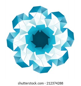 Abstract polygonal flower, vector illustration