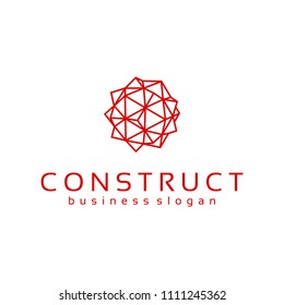 Abstract Polygonal Form Logo Construction.Business Logotype.Vector Design Element