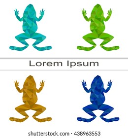 Abstract polygonal frog. low poly illustration. Creative poster