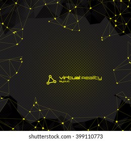 Abstract Polygonal Futuristic Background with copyspace. Vector Lowpoly Illustration. Used opacity layers and transparency