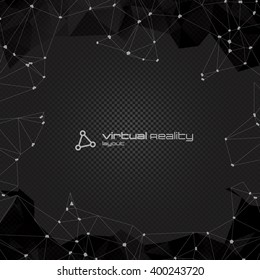 Abstract Polygonal Futuristic Background with copyspace. Vector Lowpoly Illustration. Used opacity layers and transparency