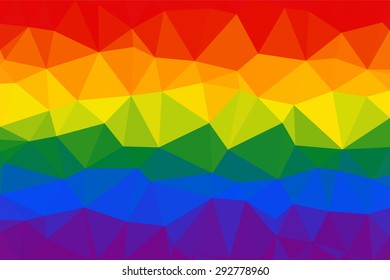 Abstract polygonal Gay culture color symbol Gay or LGBT vector sign isolated 