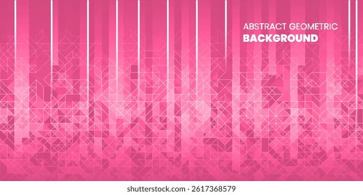 Abstract polygonal geometric background in pink. Stock vector illustration.
