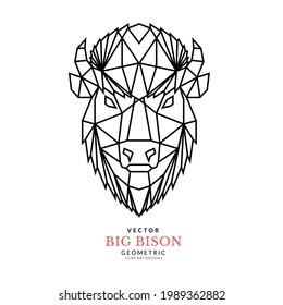 Resumen de la cabeza de bisonda geométrica poligonal. Bisonda geométrica. Icono moderno de gatito poligonal simétrico. Puede utilizarse como icono, logotipo, diseño de marca, arte mural, tatuaje, afiche, tarjeta, patrón