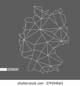 Abstract polygonal geometric Germany minimalist vector map isolated on gray background