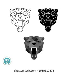 Abstract polygonal geometric head Black panther