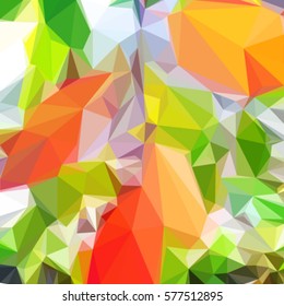 Abstract polygonal geometric modern background of the bright triangle of red, green and gray origami style, vector illustration