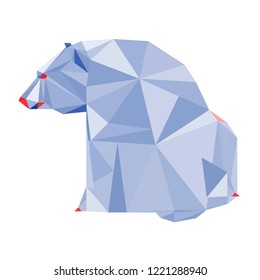 Abstract polygonal geometric polar bear. Triangle low poly bear. Nature, animal wildlife theme for design card, invitation, banner, poster, book, album. Vector illustration