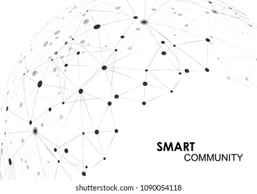 Abstract polygonal geometric shape with connection structure style.