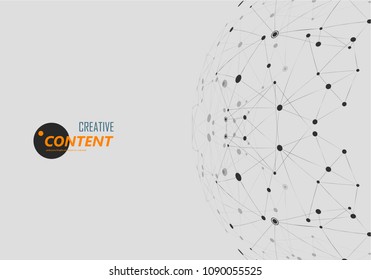 Abstract polygonal geometric shape with connection structure style.