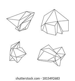 Resumen de la forma geométrica poligonal. Malla de polilla baja de las líneas. Ilustración vectorial. Trazo editable.