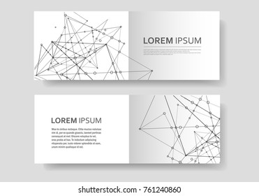 Abstract polygonal geometric shape with molecule structure style. Connect lines and dots cover brochure