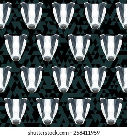 Abstract polygonal geometric triangle badger seamless pattern background for use in design