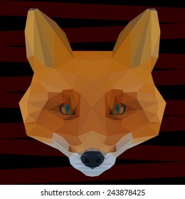 Abstract polygonal geometric triangle ginger fox background for use in design