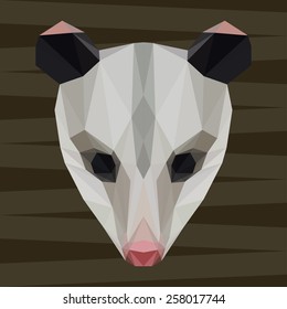 Abstract polygonal geometric triangle opossum background for use in design for card, invitation, poster, banner, placard or billboard cover.