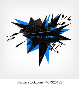 Abstract polygonal geometric vector banner.