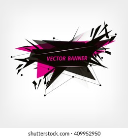 Banner abstracto de vector geométrico poligonal.