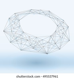 Abstract polygonal geometrical background. Futuristic backdrop in molecular style. Beautiful vector illustration made from triangular shapes.