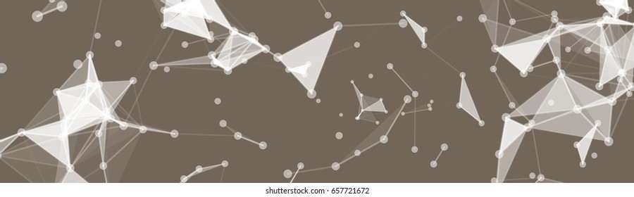 Abstract Polygonal Geometrical Background Horizontal Banner With Copy Space Vector Illustration