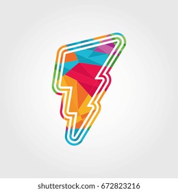abstract polygonal geometrical lightning logo