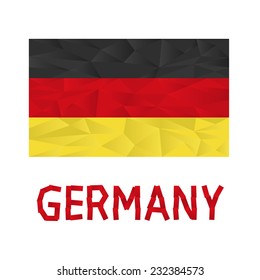 Abstract polygonal Germany Flag over white background. Vector Illustration.