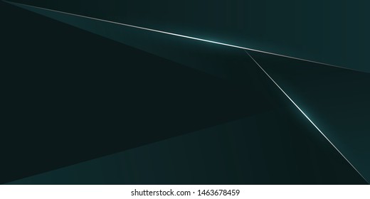 abstract polygonal gold line dark blue background